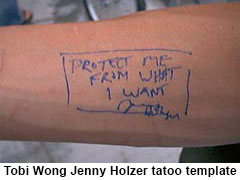 Tobias Wong with Jenny Holzer tattoo master ink ©2002 by CB Cooke
