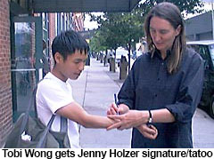 Tobias Wong and Jenny Holzer by CB Cooke 2002